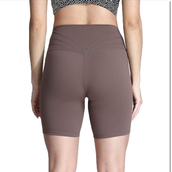 Aoxjox Trinity Workout Biker Shorts 6” • Small • Fudge Coffee - Picture 4 of 6